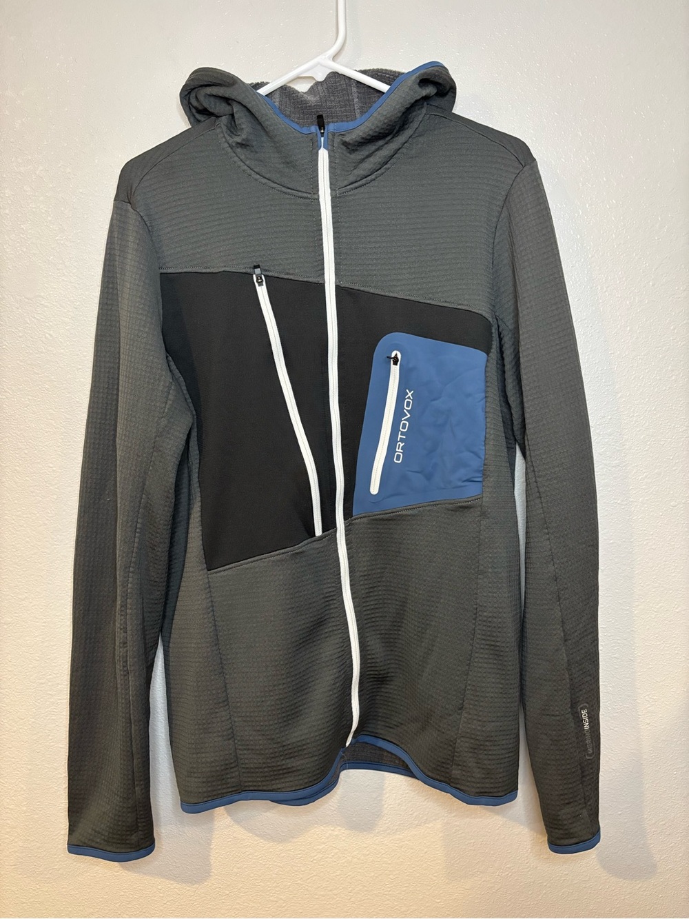 Ortovox Grey & Blue Tech Fleece Hooded Jacket